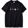 Mens slim fit black short sleeve T-shirt with cartoon print round neck collar close-up