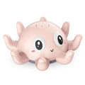 Blue octopus automatic water spray bath toy with flashing lights for children's bath time
