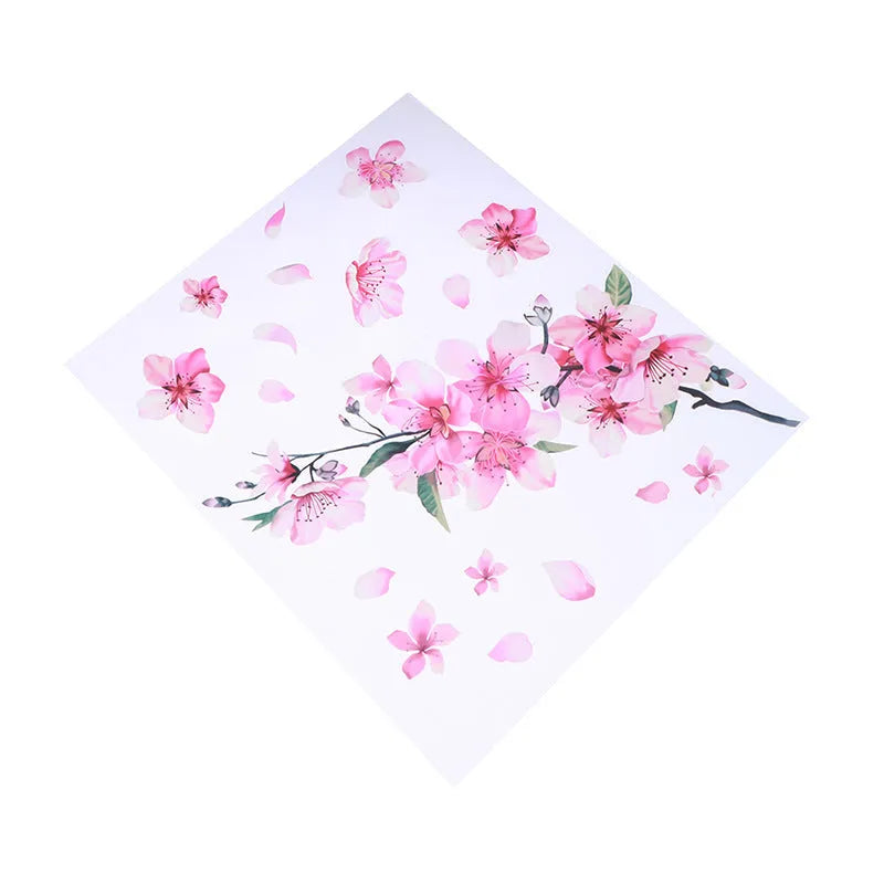 Cherry blossom floral pattern car sticker on vehicle surface showing two size options