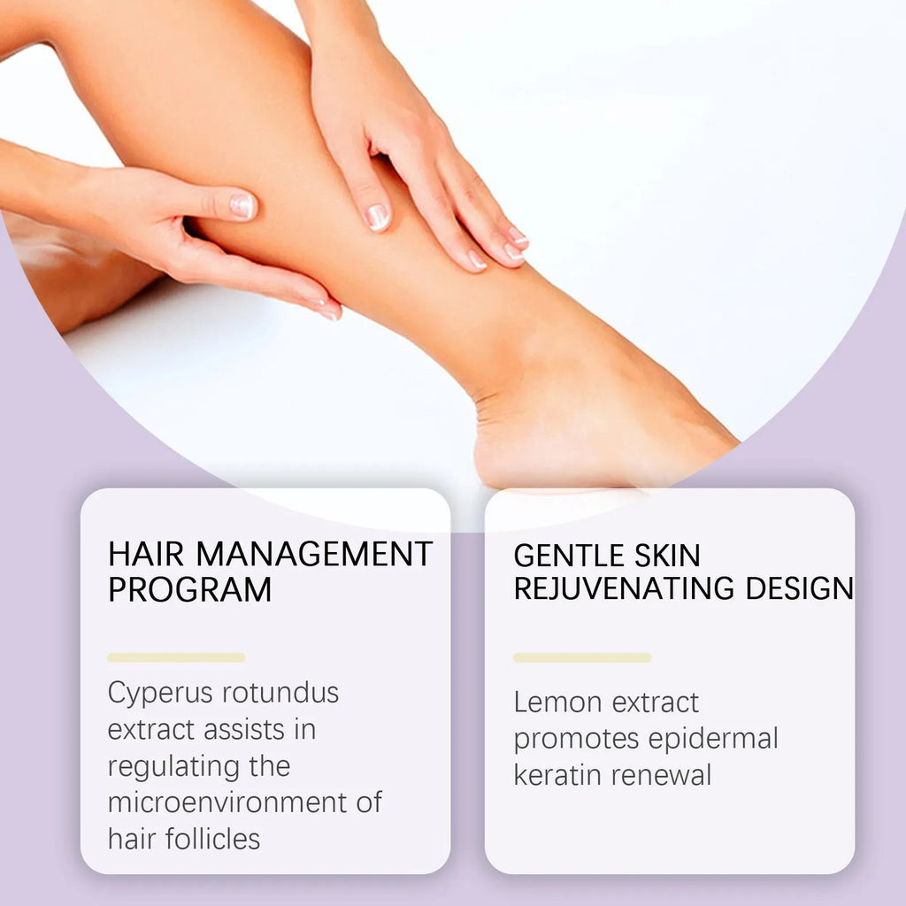 60ml bottle of fragrant hair removal treatment oil with aconite, mint, and lemon extracts