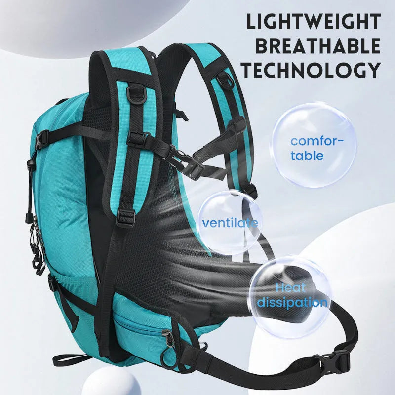 Waterproof Oxford cloth hiking backpack with physiological curve back plate in three colour options