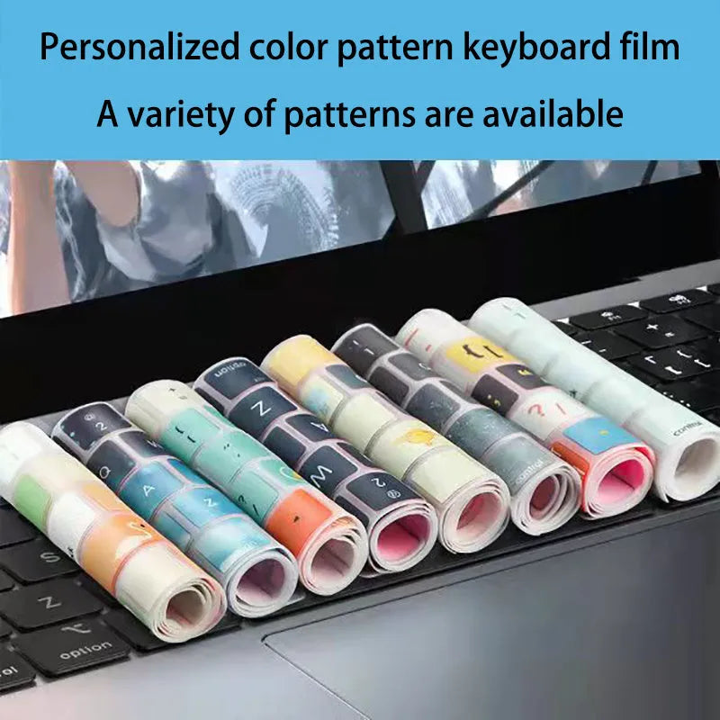 Colourful printed TPU keyboard protective film for 13.3-inch Apple MacBook Pro Air laptop.