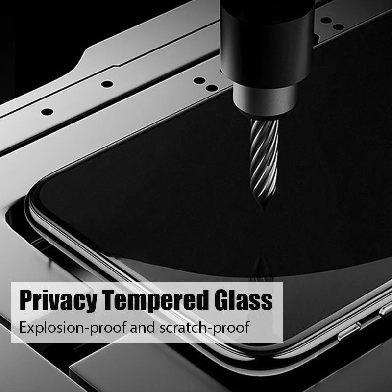 Anti-spy screen protector for Xiaomi Poco and Redmi Note smartphones showing privacy angle effect