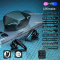 Wireless Bluetooth gaming headset in black with Bluetooth 5.3 low latency, 12mm driver