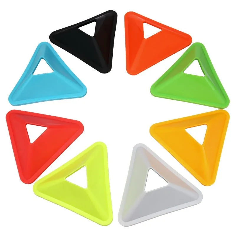 Triangle PE sign plate in red yellow blue and other colours for football training drills