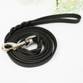 Thickened light brown cowhide leather dog leash with hand strap, shown at full length.