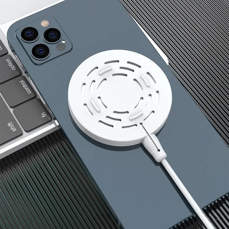 Magnetic silicone wireless charger protective cover for MagSafe in white, pink, grey, or black