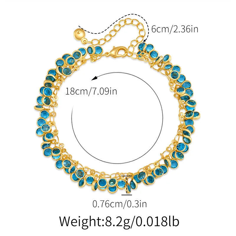 Women's multi-layer geometric bracelet with copper base and 18K gold purity, KB0586 colour
