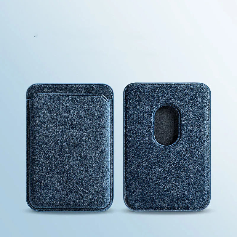 Suede magnetic wireless charging phone case in dark green, sea blue, dark purple, and black gray for iPhone models