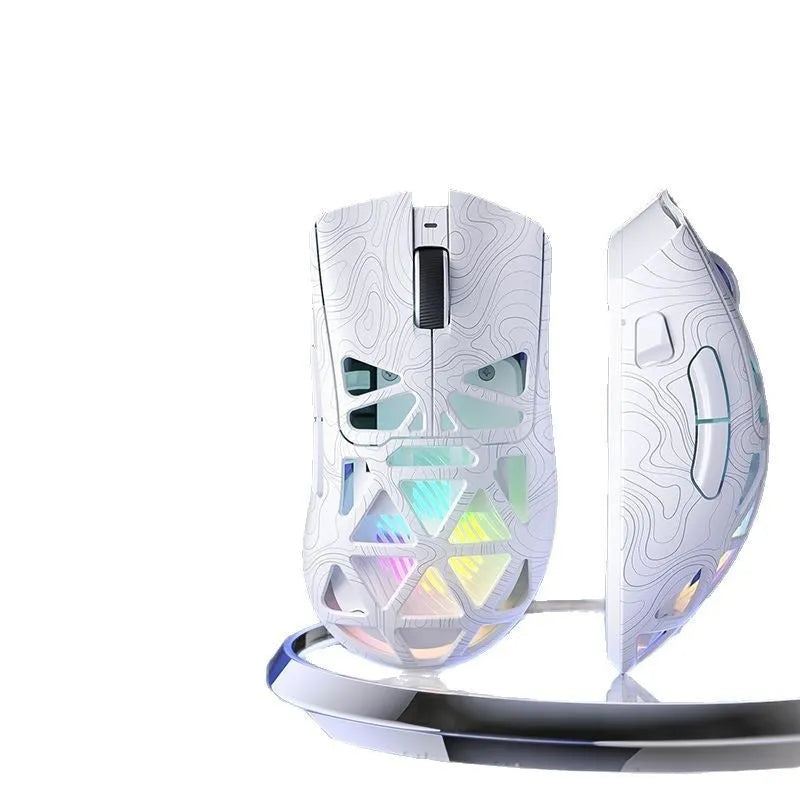 SC620 three-mode mouse, wired 2.4G Bluetooth, 122x64x40mm, hollowed-out shell in black white pink