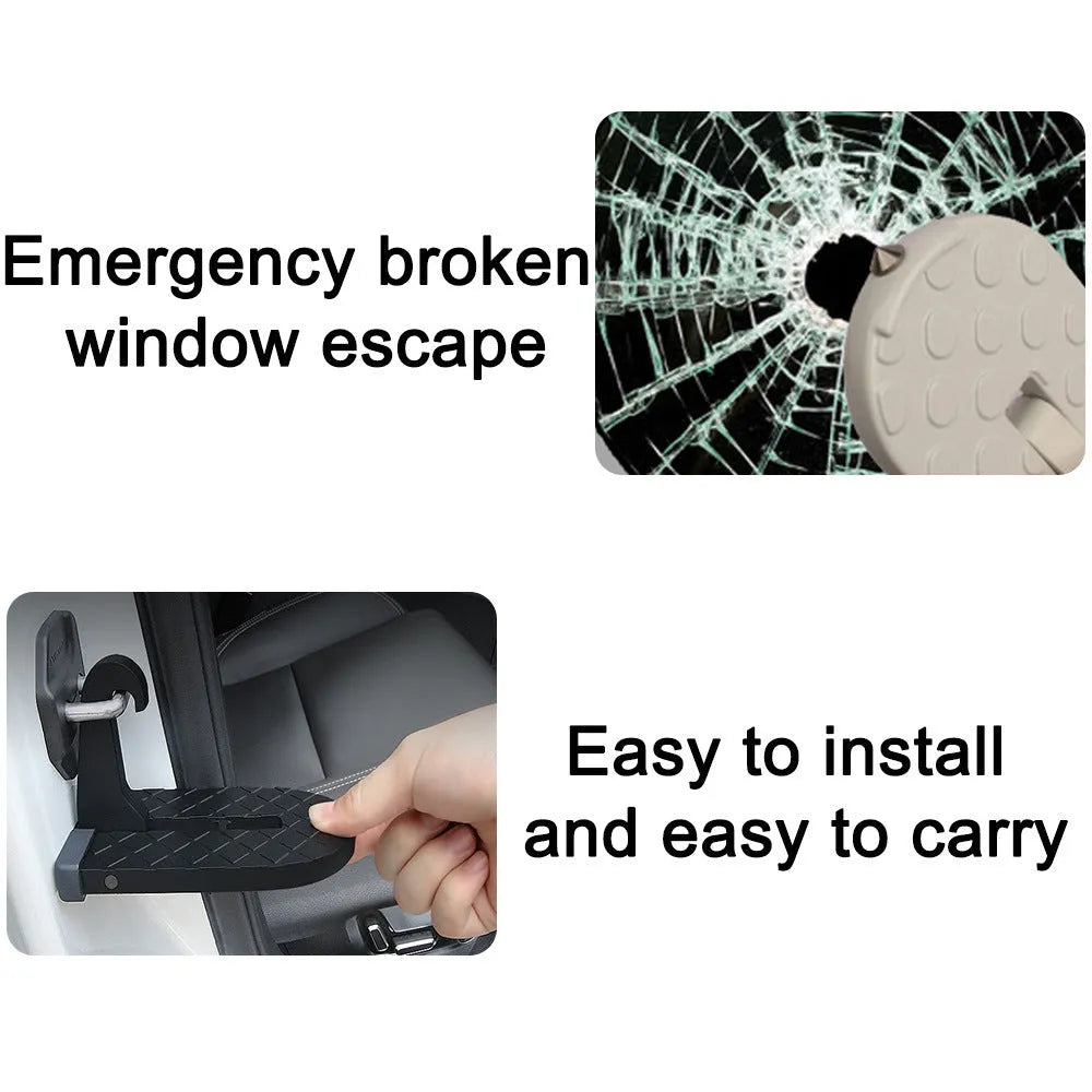 Black thickened metal car auxiliary hook pedal attached to door frame lock frame