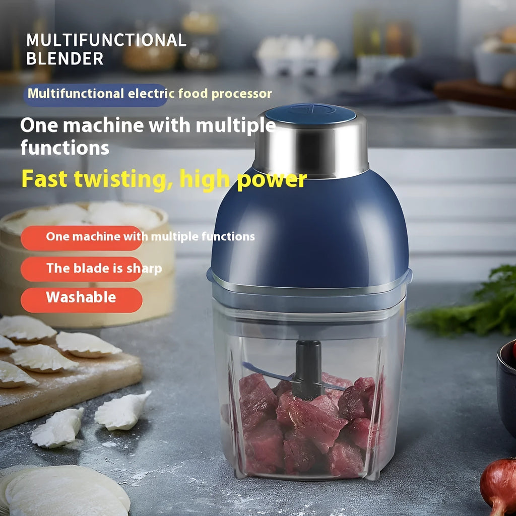 Dark blue multifunctional meat grinder blender home cooking machine with 200W motor