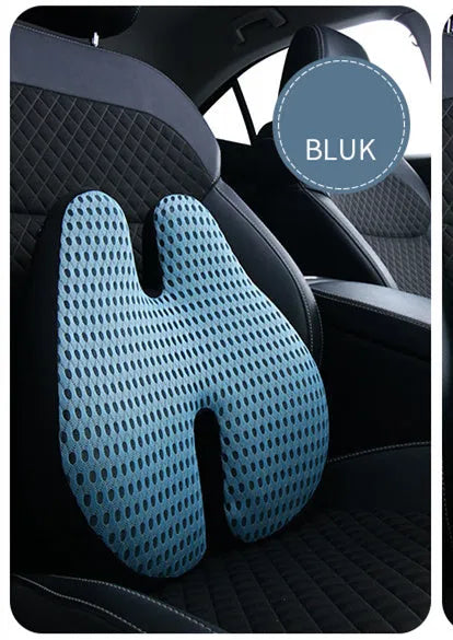 Memory foam lumbar support cushion with hollow back design for car and office use