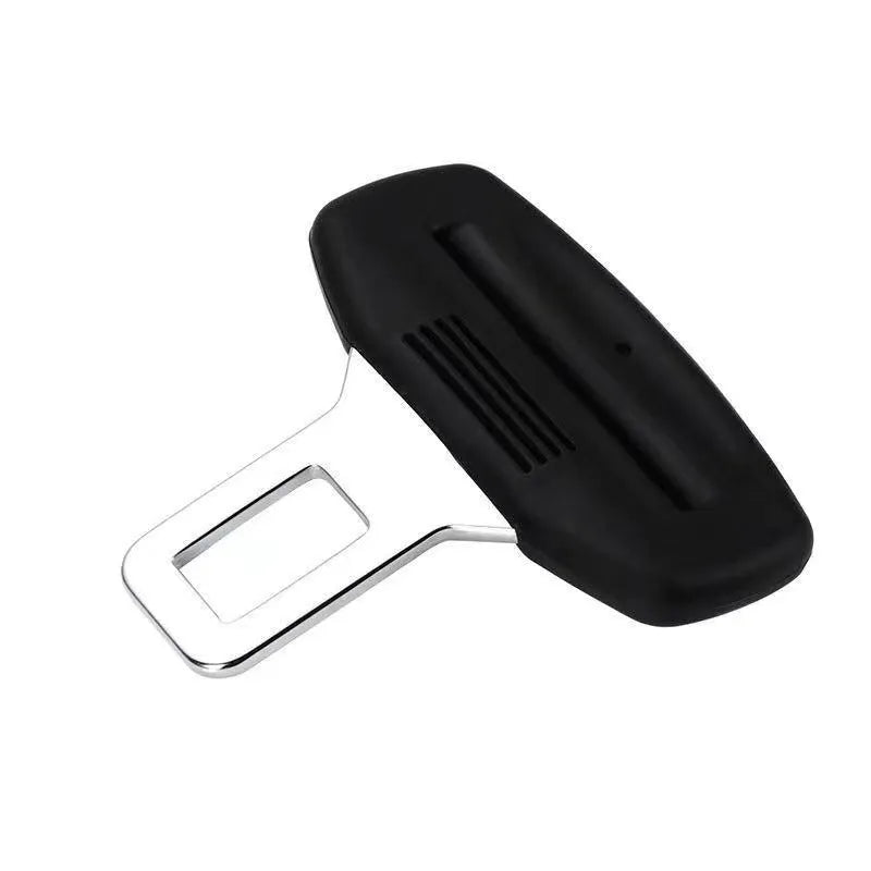 Car seat belt buckle extender made of plastic with straight plate design for extended reach