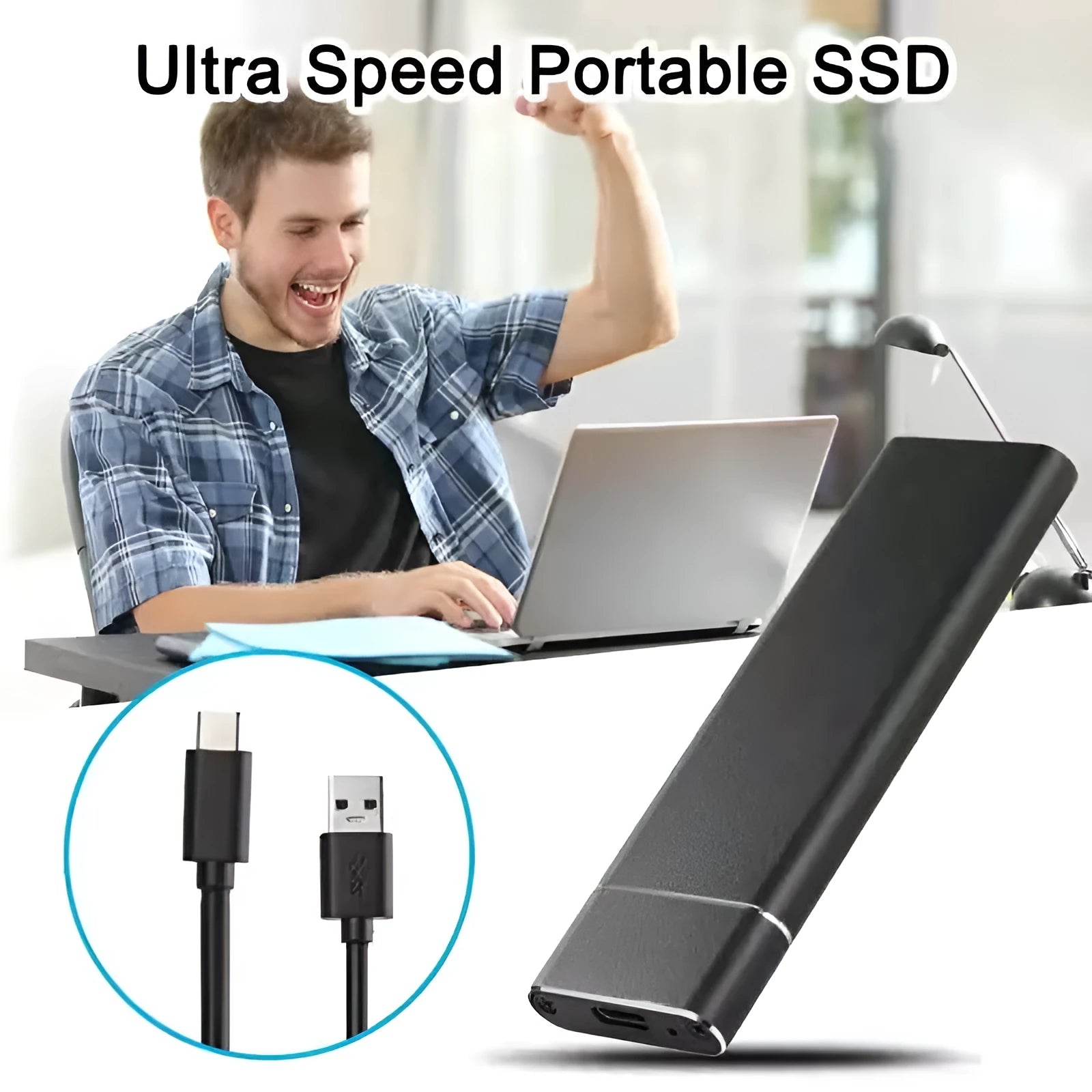 High-speed SSD mobile hard disk with ultra-thin metal shell in multiple colours