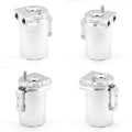 Aluminium car engine oil breather pot in choice of black, blue, red, or silver colours.