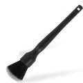 Black car detailing brush with super soft pig hair bristles and PP plastic handle.