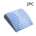 Blue EVA foam back stretcher pillow for lumbar support and sciatica pain relief