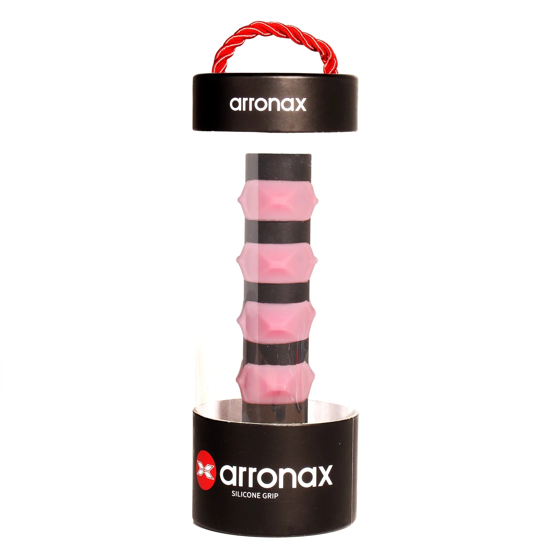 Peak silicone racket hand buckle in multiple colours on a sports bag