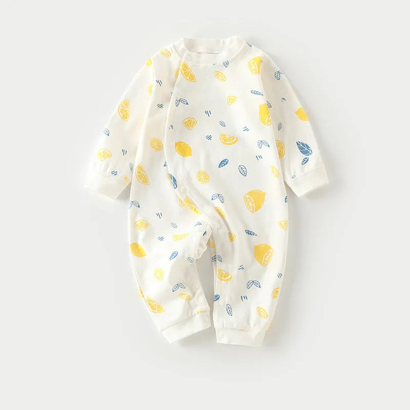 Class A cotton baby long-climb onesies in eight patterns including cartoon dragon and strawberry designs