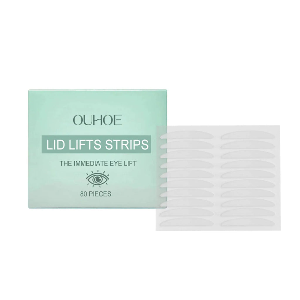 Pack of 80 brightening eyelid stickers with hyaluronic acid and collagen for a double eyelid look.