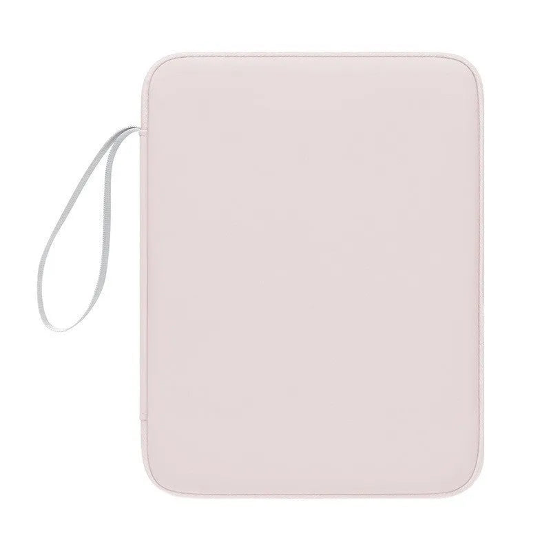 Imitation leather tablet protective case in light grey, shown with a tablet inserted.