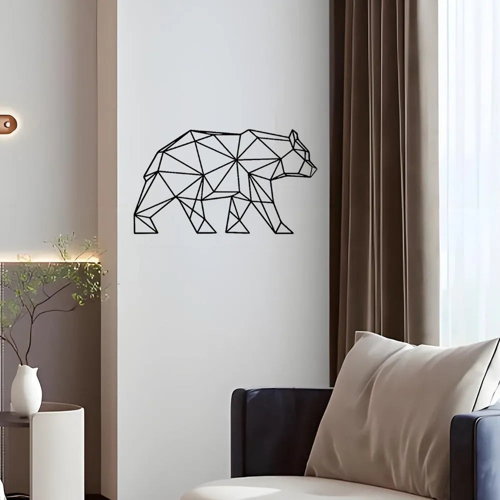 Polar bear silhouette iron wall hanging decoration in KY-A33 line bear Chinese style