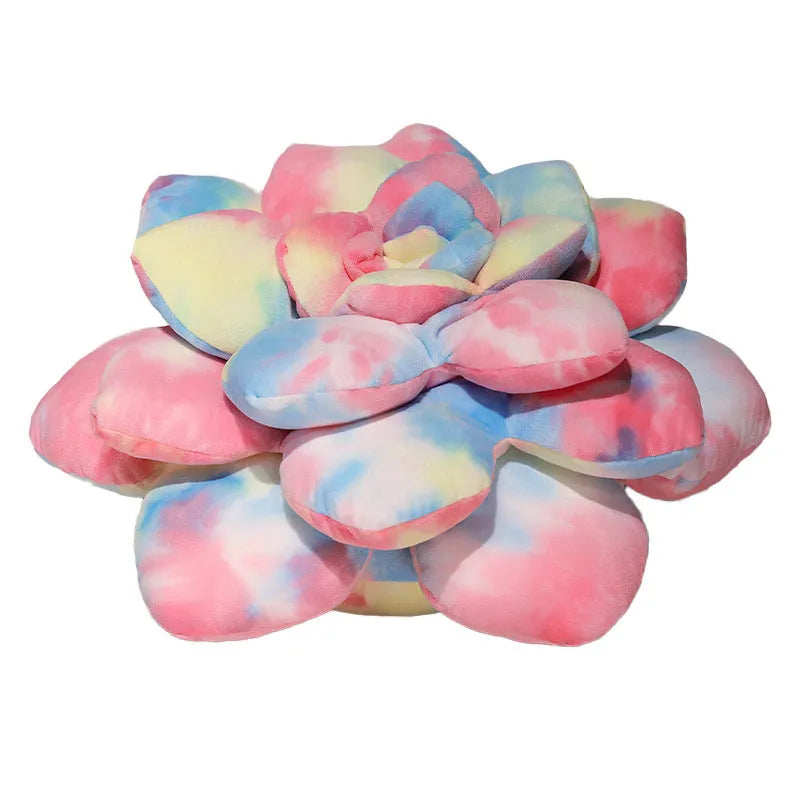 Cartoon tie-dyed succulent plush toy in dark green, light green, tender green or tie dye, 35cm or 45cm.