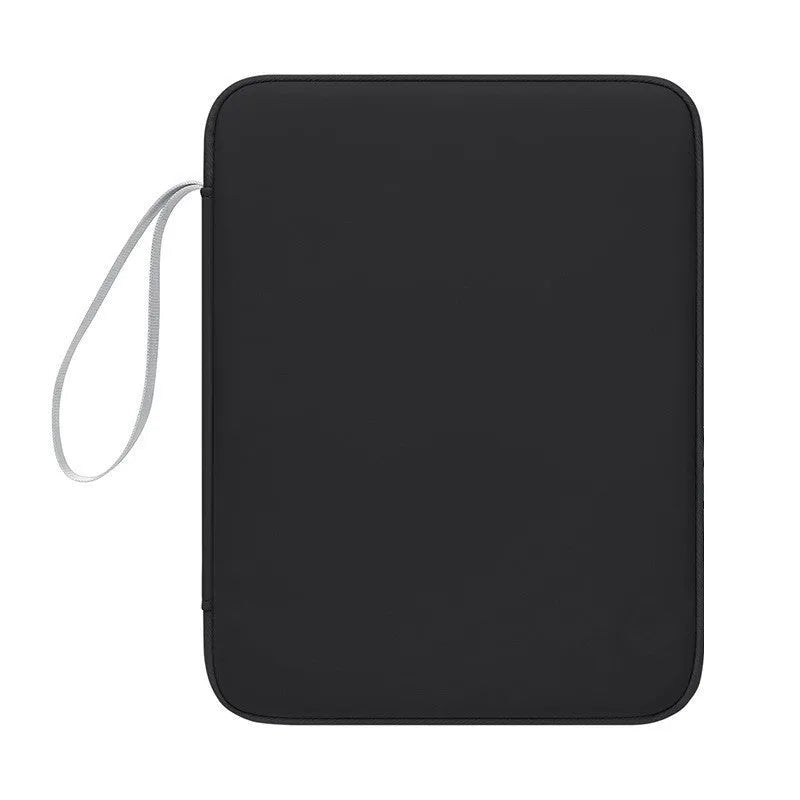 Imitation leather tablet protective case in light grey, shown with a tablet inserted.