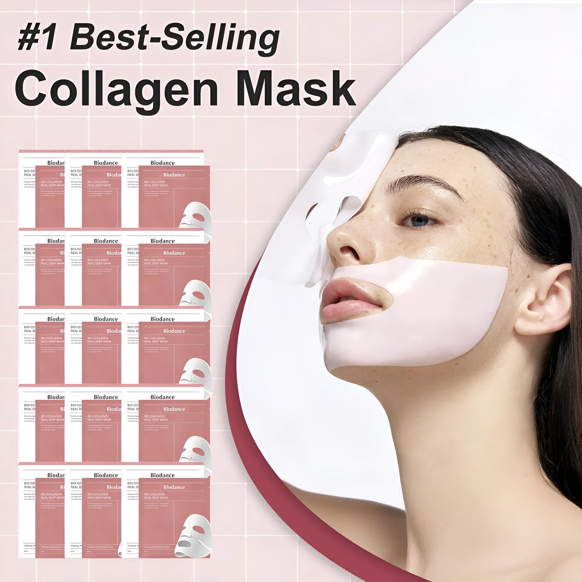 Deep Collagen Overnight Mask sheet mask with low molecular weight collagen, 34g, for firming and hydration