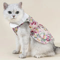 Cotton thin lead dog shirt with sunflower print in pink, yellow, or green, available in sizes XS to XL