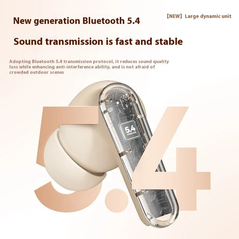 Wireless in-ear sports headset with noise reduction, waterproof PC ABS design, digital display, shown in black