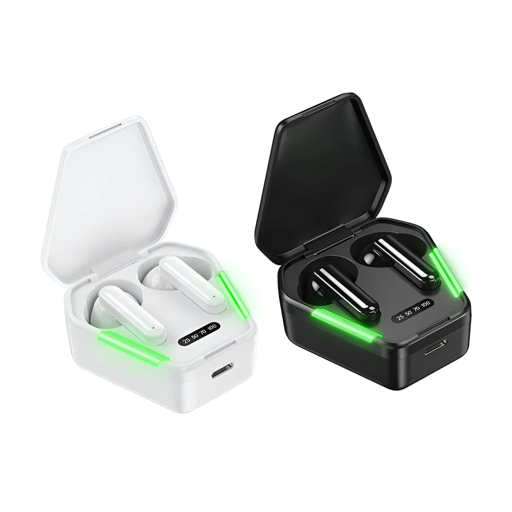 Game wireless stereo headset Bluetooth 5.0 bilateral earphone for mobile gaming black white