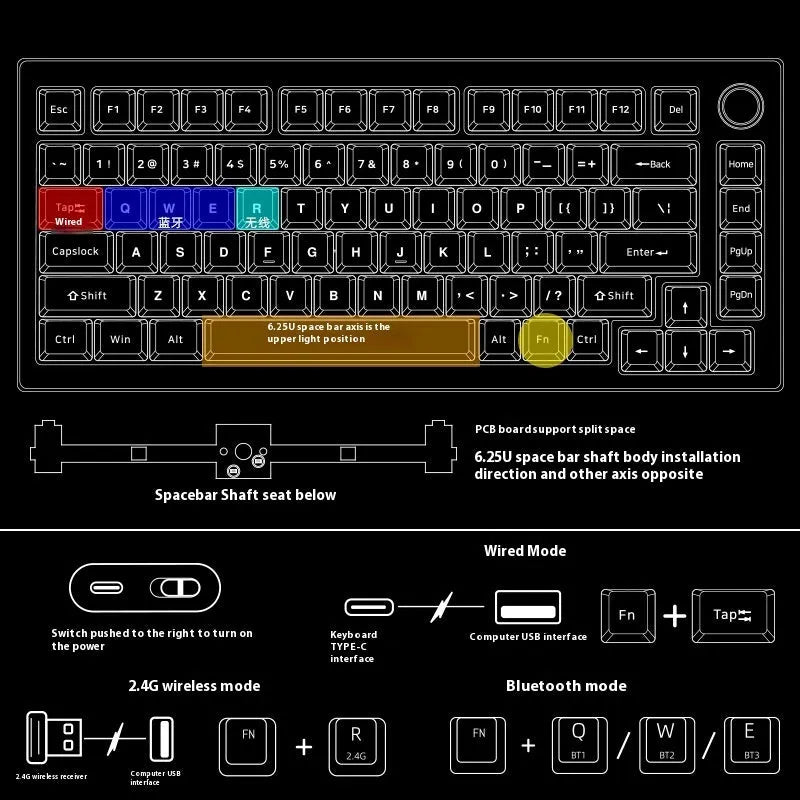 Heiji Snake aluminium mechanical keyboard kit with multiple colour options and assembly tools