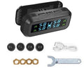 Solar car tyre pressure monitor with colour screen display and wireless anti-theft sensors