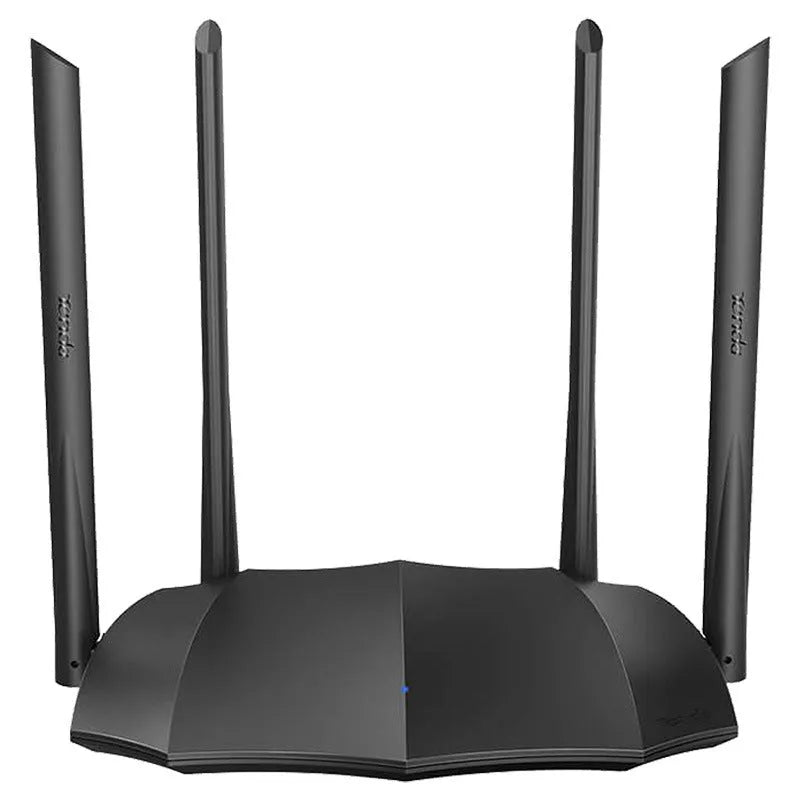AC8 dual-band wireless router with Gigabit ports on a desk