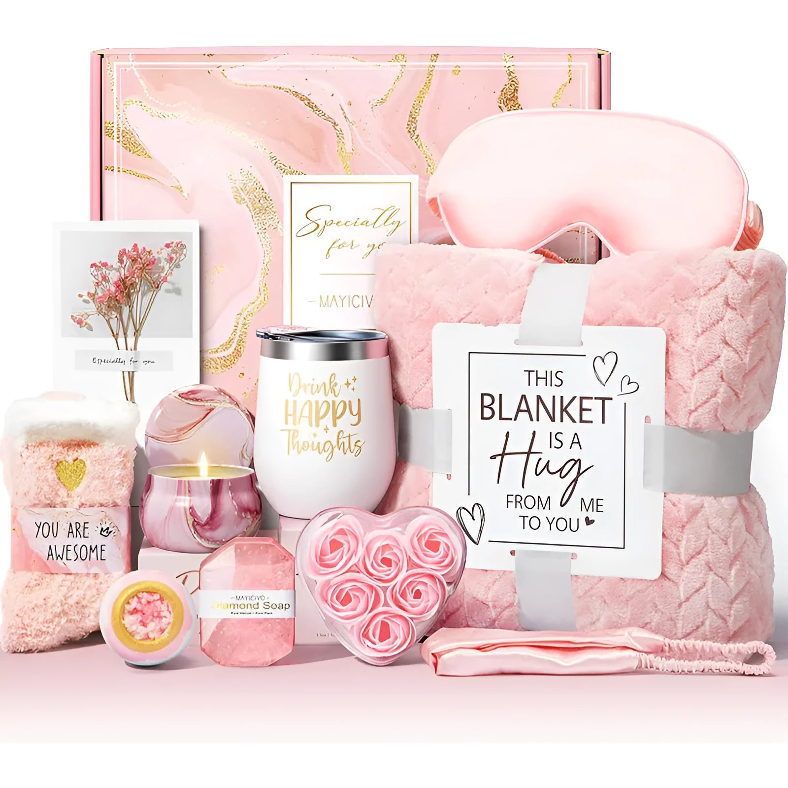 Aromatherapy candle soap bath gift set in modern simplicity plastic box measuring 27x23x13cm