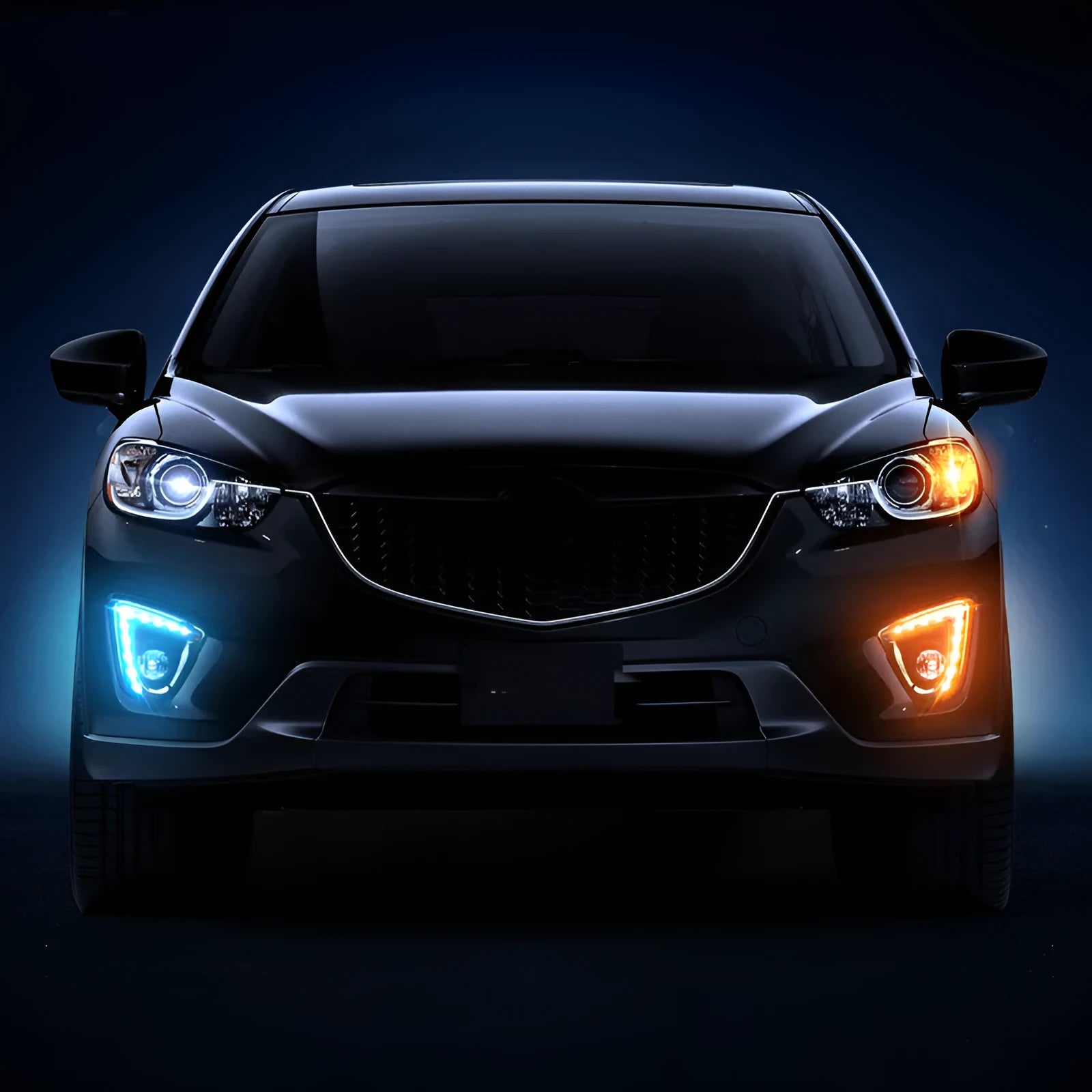 Mazda CX-5 daytime running light replacement with LED source and electroplated finish options