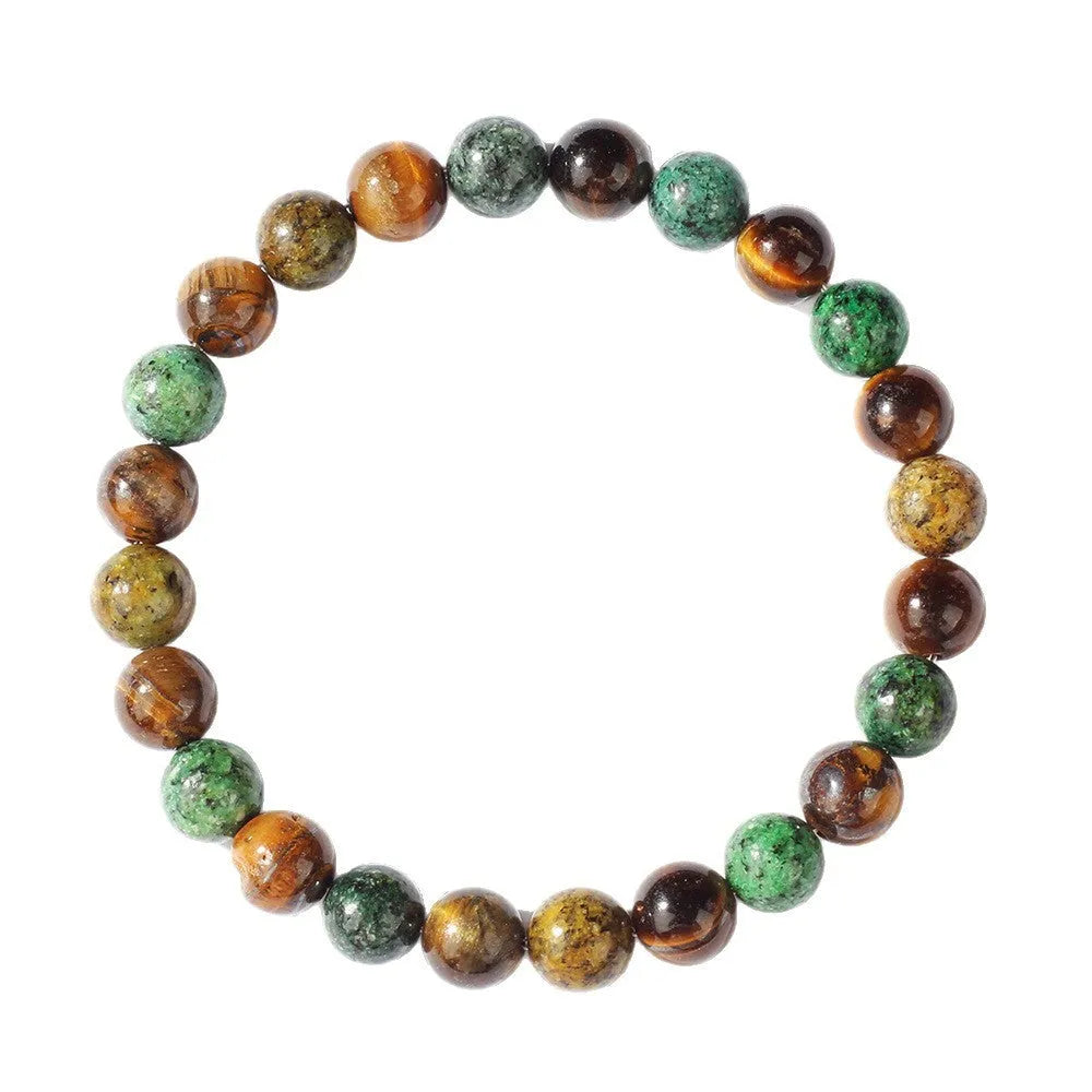 Tigereye stone bracelet with antique flower design measuring 18mm