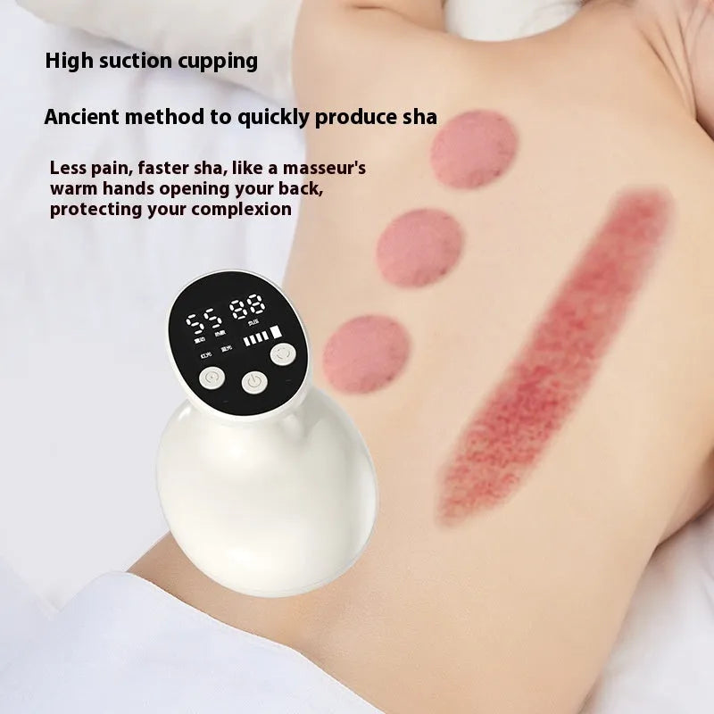 Large suction cupping therapy massager with infrared heating, Type-C charging and 1800 mAh battery in white, red or green