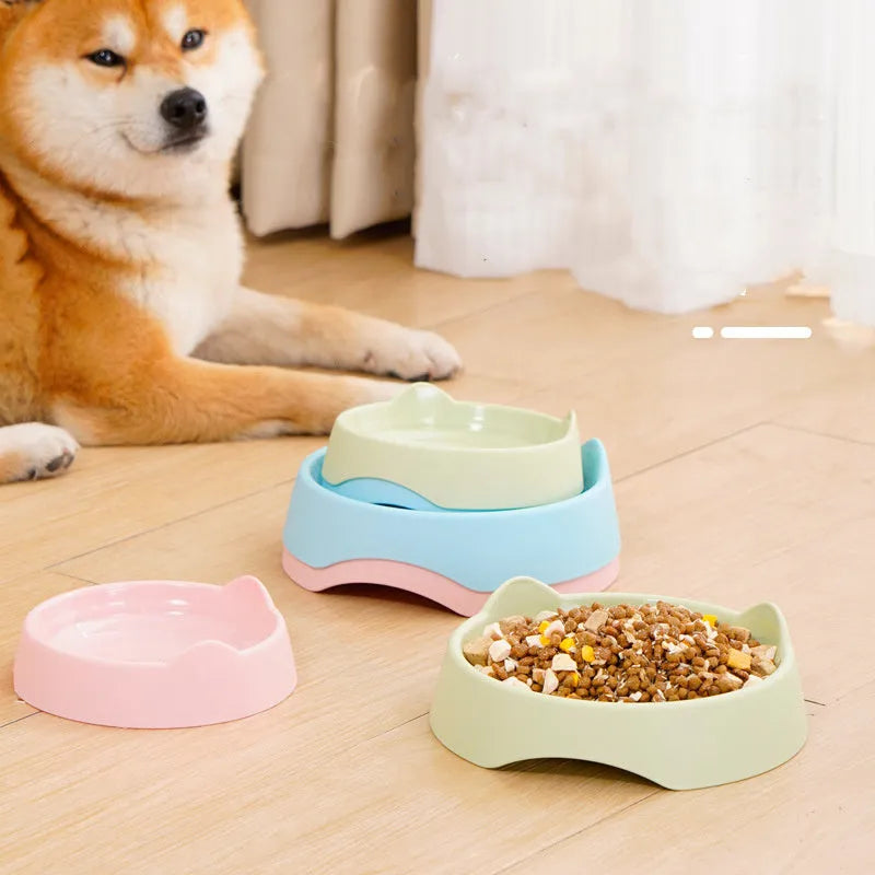 Ceramic dog slow feeder bowl with blue puzzle maze design for fast-eating puppies
