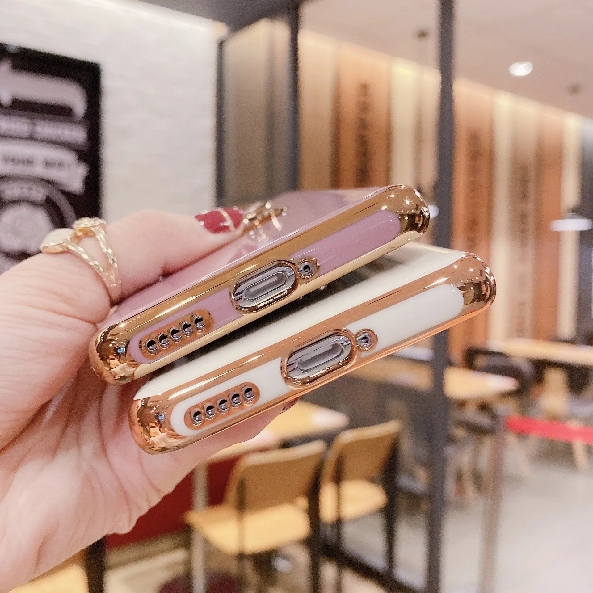 Huawei mobile phone case with a ring bracket and magnetic mount compatibility in assorted colours.