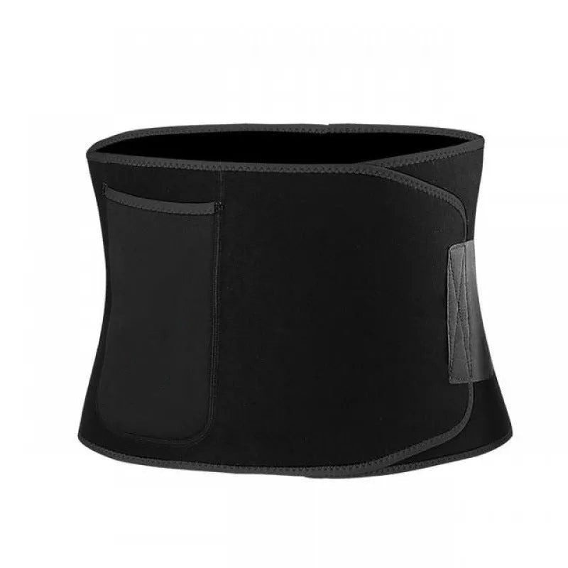 Black sports waist and abdominal support belt for yoga and fitness body shaping