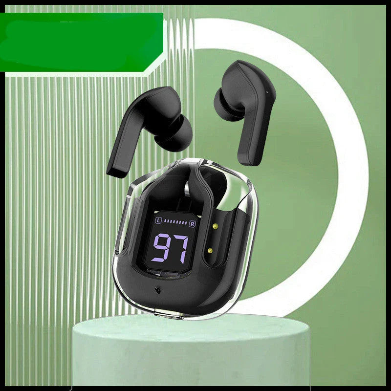 Wireless Bluetooth headset with digital display, noise cancellation, and various color options