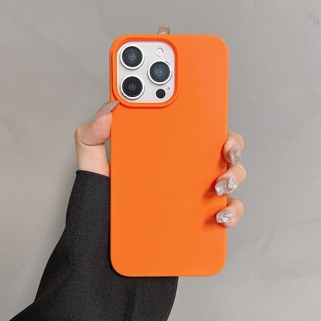 Solid colour half pack TPU matte phone case for iPhone 13 to 16 series with anti-fingerprint finish