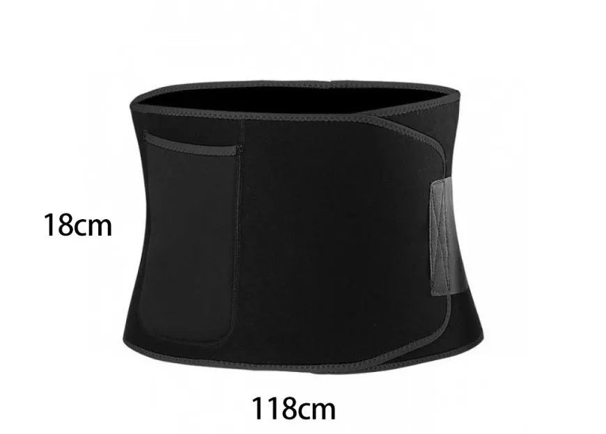 Black sports waist and abdominal support belt for yoga and fitness body shaping