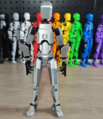 Posable 3D printed action figure mannequin toy with multi-jointed design for customizable poses and actions