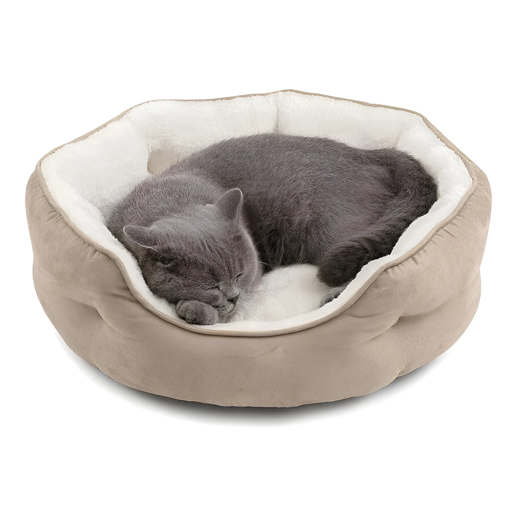 Soft round pet bed mat in size L measuring 76x60x20cm for small to medium dogs