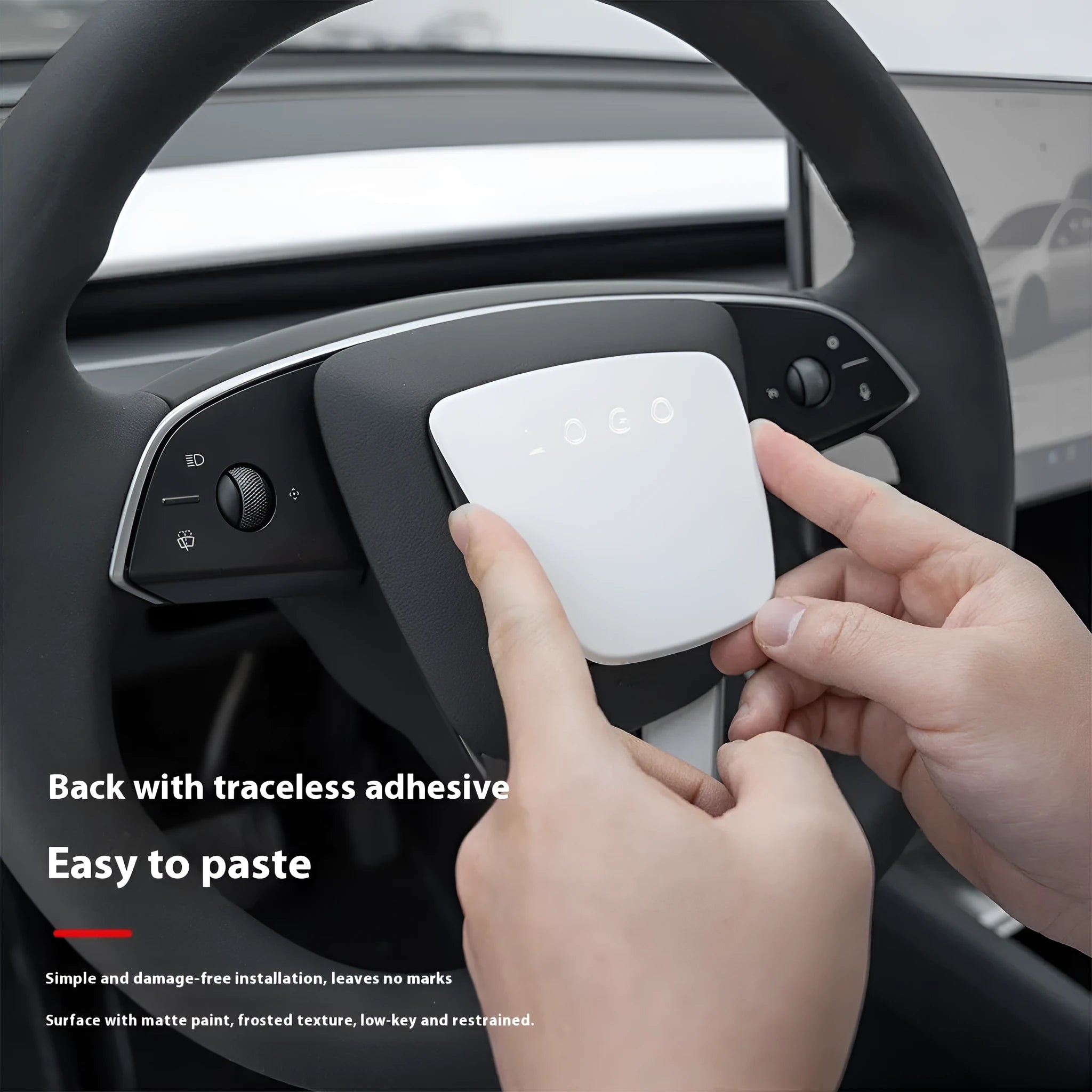 White steering wheel protective patch shell made from scratch-resistant plastic AB material