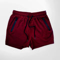 Men's blue quick-drying polyester sports shorts with a mid-waist casual design
